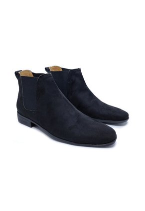 Bota Hombre Negro Outfit Chelsea Gamuza