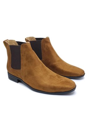 Bota Hombre Café Claro Outfit Chelsea Gamuza