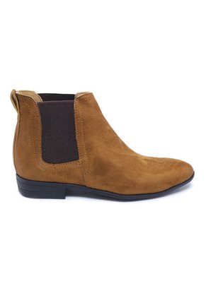 Bota Hombre Café Claro Outfit Chelsea Gamuza