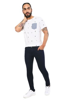 Jeans Tipo Skinny Licrados Para Hombre OutFit Azul Oscuro