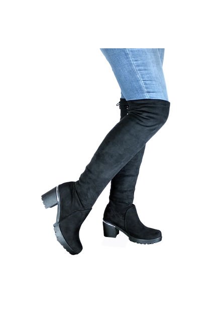 Bota Extralarga Licrada Negro 5 Y Medio Outfit Celeste - Compra Ahora |  Dafiti Colombia