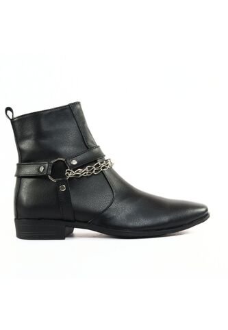 Bota Heavy Negro Brillante Cadena Outfit Outfit Colombia