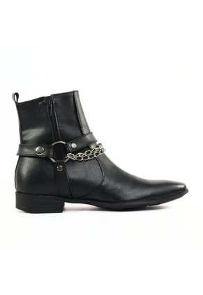 Bota Heavy Negro Brillante Cadena Outfit