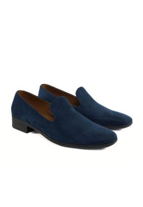 Zapato Loafer Gamuza Azul Oscuro Outfit