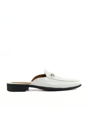Zapato Hombre Tipo Zueco Lagarto Blanco Charol Outfit