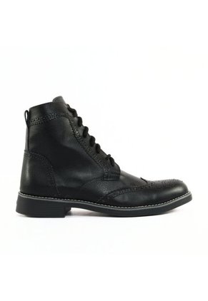 Bota  Oxford Negro Redondo Outfit  Ecocuero