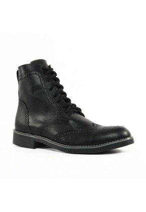 Bota  Oxford Negro Redondo Outfit  Ecocuero