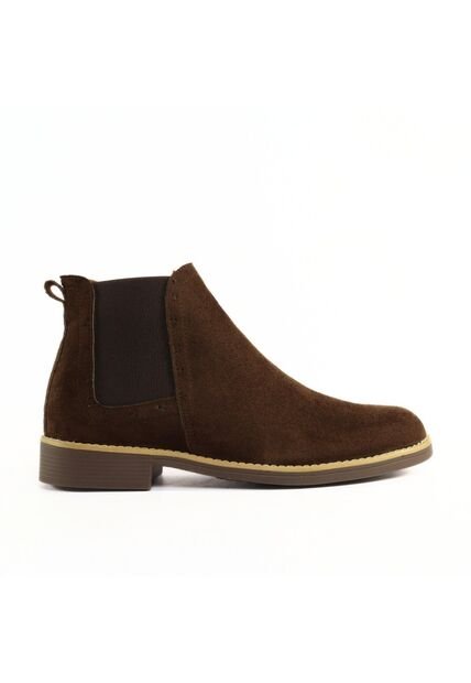 Bota Hombre Café Outfit Chelsea Gamuza Redondo