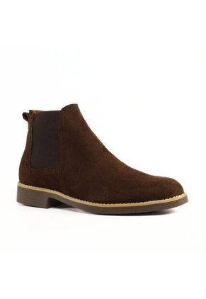 Bota Hombre Café Outfit Chelsea Gamuza Redondo