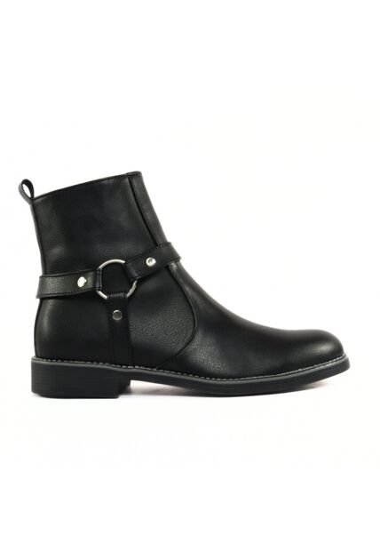 Bota Negro Outfit Heavy Brillante Redondo