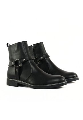 Bota Negro Outfit Heavy Brillante Redondo