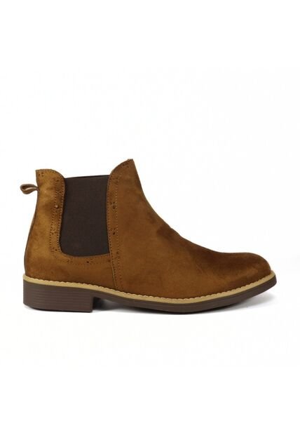 Bota Hombre Café Outfit Chelsea Gamuza Redondo