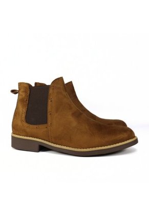 Bota Hombre Café Outfit Chelsea Gamuza Redondo