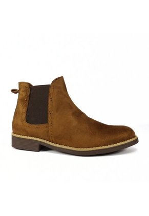 Bota Hombre Café Outfit Chelsea Gamuza Redondo