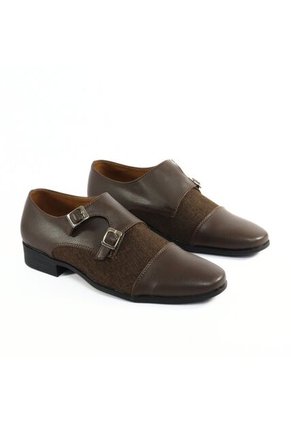 Zapatos Casuales Para Hombre Café M Outfit Monk