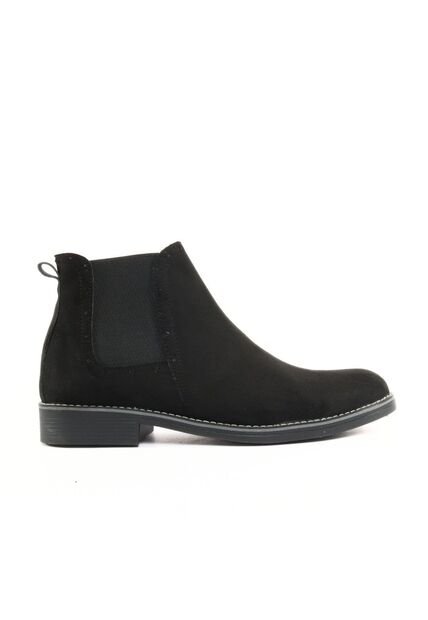 Bota Hombre Negro Outfit Chelsea Gamuza Redondo