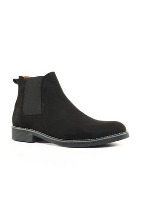 Bota Hombre Negro Outfit Chelsea Gamuza Redondo