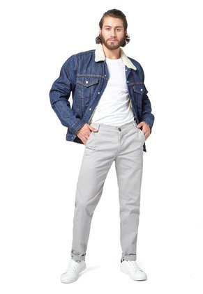 Pantalón En Dril Para Hombre OutFit Gris Perla