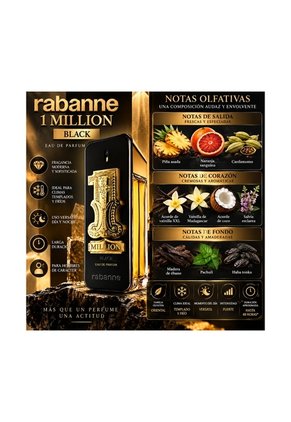 Perfume Rabanne 1 Million Black Hombre 100 Ml EDP