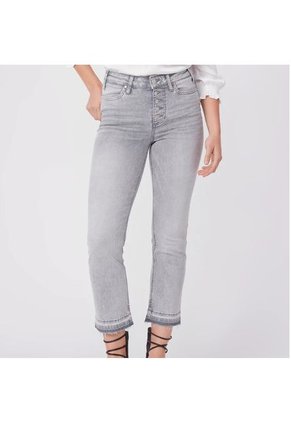 Jeans Paige Mujer Cindy Crop W/ Exposed Buttonfly + Vintage Styling + Undone Hem - Faded Asphalt Distressed.