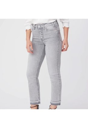 Jeans Paige Mujer Cindy Crop W/ Exposed Buttonfly + Vintage Styling + Undone Hem - Faded Asphalt Distressed.