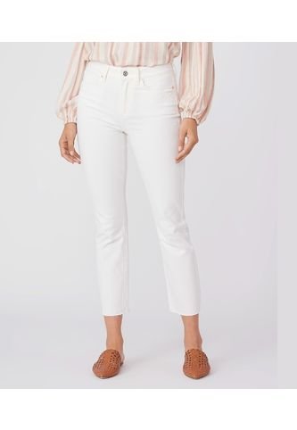 Jeans Paige Mujer Cindy W/ Double Back Belt Loops + Raw Hem - Tonal Ecru. PAIGE