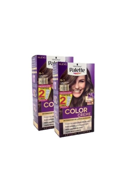 Tinte Palette Intensive Color Creme Rubio Oscuro Cenizo 6-1 X 2 Cajas