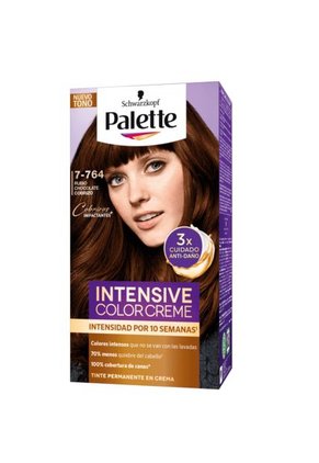 Tinte Capilar Palette Color Creme 7-764 Rubio Chocolate Cobrizo X 2 Cajas