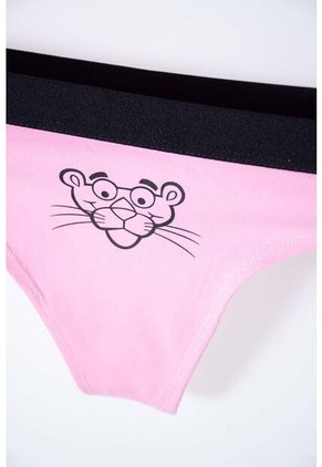 Pack X2 Panties De La Pantera Rosa Negra Y Rosada Para Mujer L