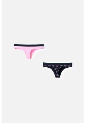 Pack X2 Panties De La Pantera Rosa Negra Y Rosada Para Mujer L