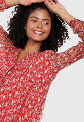 Vestido Rojo-Blanco-Dorado Paris District