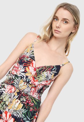 Vestido Azul-Multicolor Paris District