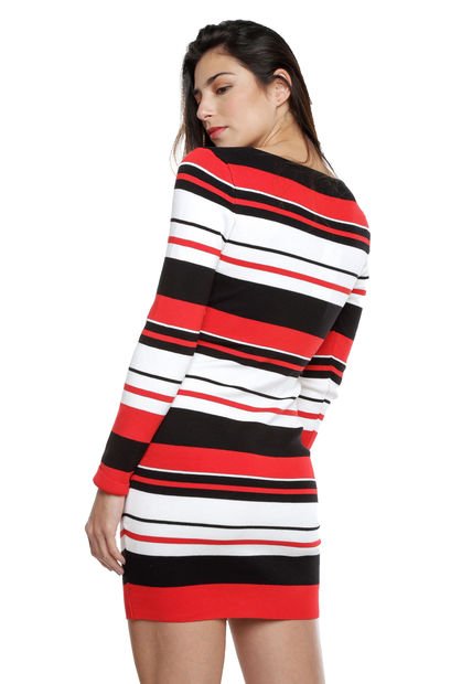 Vestido Rojo-Blanco-Negro Paris District