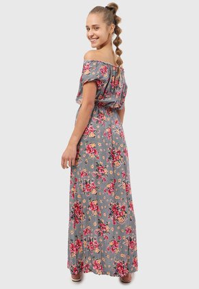 Vestido Gris-Fucsia-Verde Paris District