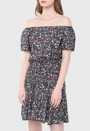 Vestido Azul-Multicolor Paris District