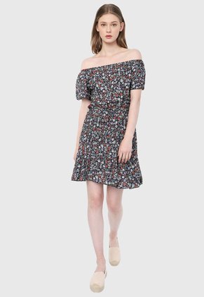 Vestido Azul-Multicolor Paris District