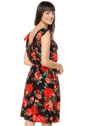 Vestido Negro-Rojo-Verde Paris District