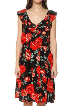 Vestido Negro-Rojo-Verde Paris District