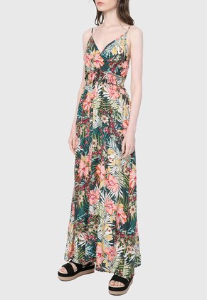 Vestido Verde-Multicolor Paris District