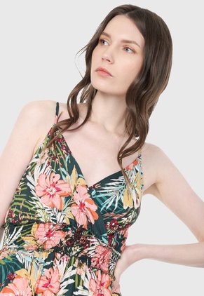 Vestido Verde-Multicolor Paris District