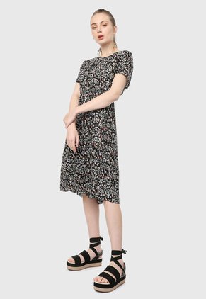 Vestido Negro-Multicolor Paris District