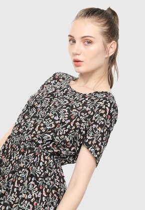 Vestido Negro-Multicolor Paris District