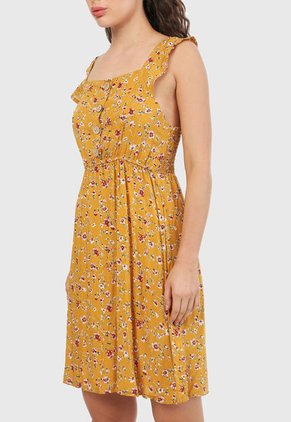 Vestido Mostaza-Rojo-Blanco Paris District