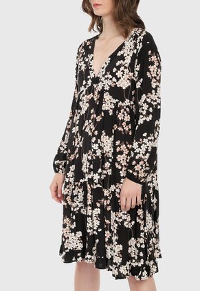 Vestido Negro-Multicolor Paris District