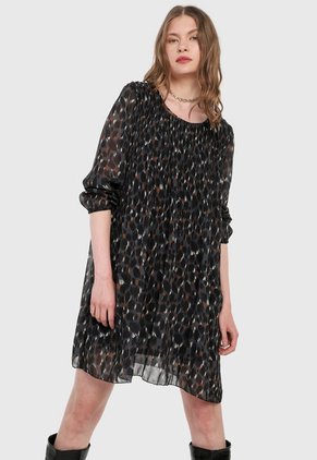 Vestido Negro-Multicolor Paris District