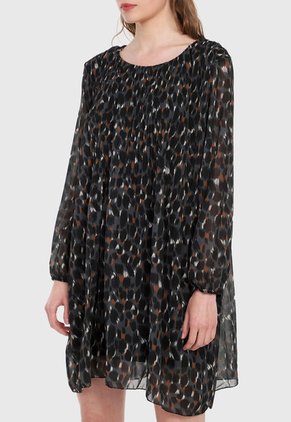 Vestido Negro-Multicolor Paris District