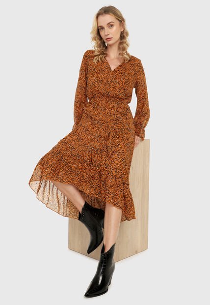 Vestido Naranja-Negro Paris District - Compra Ahora | Dafiti Colombia