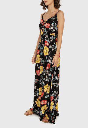 Vestido Negro-Multicolor Paris District