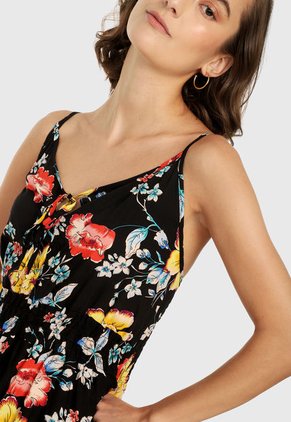 Vestido Negro-Multicolor Paris District