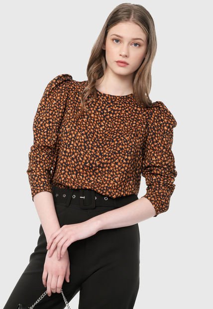Blusa Azul Oscuro-Café-Amarillo Paris District - Compra Ahora | Dafiti  Colombia